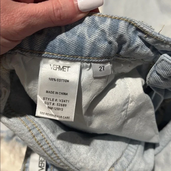 Vervet Denim Super High Rise 90's Vintage Crop Flare Jeans - Picture 3 of 7